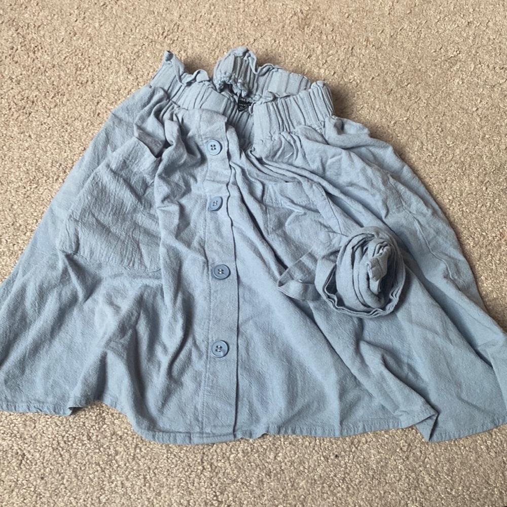 Baby blue short skirt wish sash 🐋🤍🩵